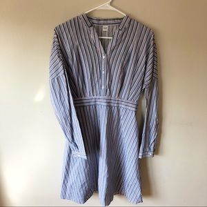 Fashion Long Sleeves Stripes Dress Size M